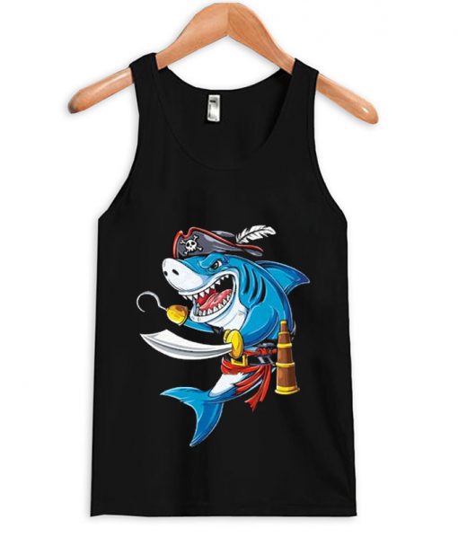 shark pirate tank top