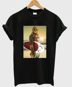 star wars chewbacca surfing t-shirt