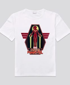 Captain Marvel Flying Character Badge T-shirt