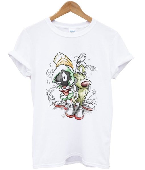 Marvin the Martian Cartoon with K-9 Baby Dog T-Shirt