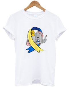 Flower Ribbon Elephant With Down Syndrome T Shirt