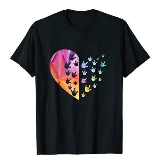 Sign Language Heart – ASL Gift Deaf Gift ASL Teacher Gift T-Shirt