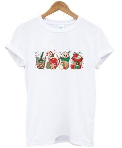 snowmen red peppermint iced latte sweets snow cozy winter t-shirt